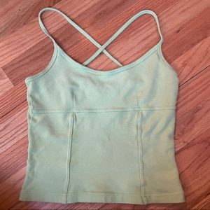 vintage neon green cropped tank top